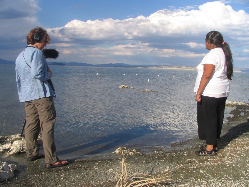 Catherine Stifter records Lucy Parker performing a traditional blessing at Mono Lake
