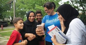 Rep. Rashida Tlaib on the campaign trail.