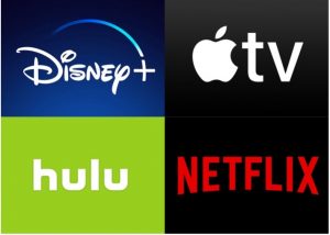 Logos from four major streaming companies